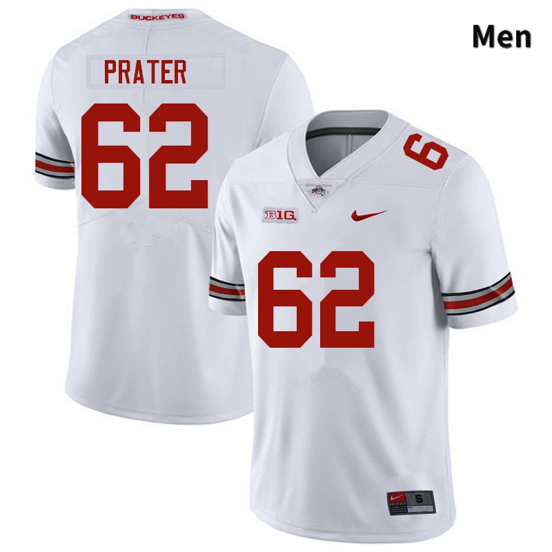 Ohio State Buckeyes Bryce Prater Men's #62 White Authentic Stitched College Football Jersey